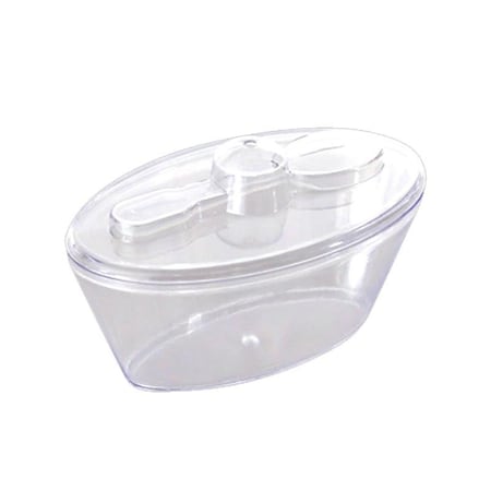 Smarty Had A Party 4 oz. Clear Oval Plastic Mini Cup with Lid and Spoon (288 Cups), 288PK 2636-CASE